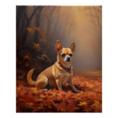 Chihuahua im Herbst Leaves Fall Inspiriert Poster (Vorderseite)