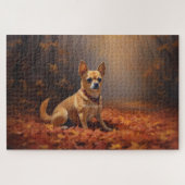 Chihuahua im Herbst Leaves Fall Inspiriert Puzzle (Horizontal)