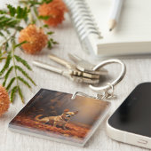 Chihuahua im Herbst Leaves Fall Inspiriert Schlüsselanhänger (Vorderseite rechts)