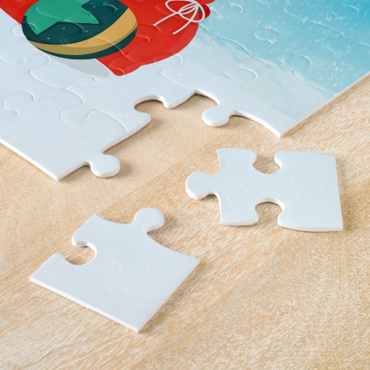 Chihuahua im Schnee mit Weihnachtsgeschenken Puzzle (Seite)