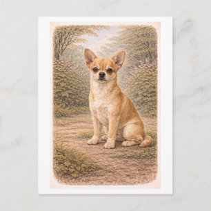 Chihuahua im Vintage-Stil Postkarte