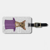 Chihuahua im Zylinder Gepäckanhänger (Vorderseite horizontal)