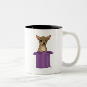 Chihuahua im Zylinder Zweifarbige Tasse