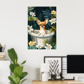 Chihuahua In Bathtub Poster, Funny Dog Poster (Heimbüro)