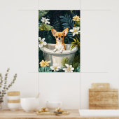 Chihuahua In Bathtub Poster, Funny Dog Poster (Küche)