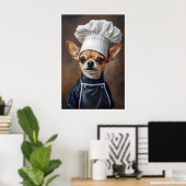 Chihuahua In Chefs Hat Poster, Pet Poster (Heimbüro)