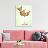 Chihuahua in Cocktailglas Leinwanddruck (Insitu (Wohnzimmer))
