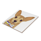 Chihuahua in einem Bowtie auf weißem Hintergrund Fliese (Seite)