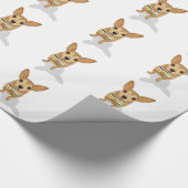 Chihuahua in einem Bowtie auf weißem Hintergrund Geschenkpapier (Ecke)