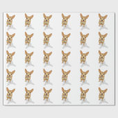 Chihuahua in einem Bowtie auf weißem Hintergrund Geschenkpapier (Flach)