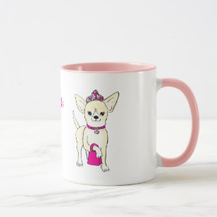 Chihuahua in einem personalisierten Tiara-Becher Tasse