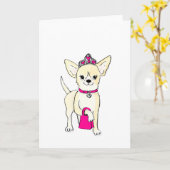 Chihuahua in einer Tiara-Karte Karte (Gelbe Blume)