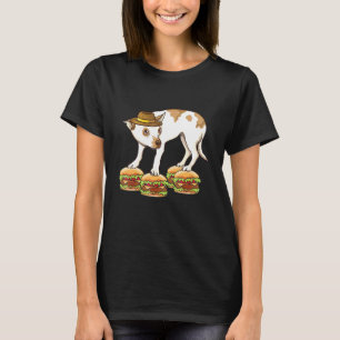 Chihuahua in Hat Balancing über Hamburgers Dank Me T-Shirt
