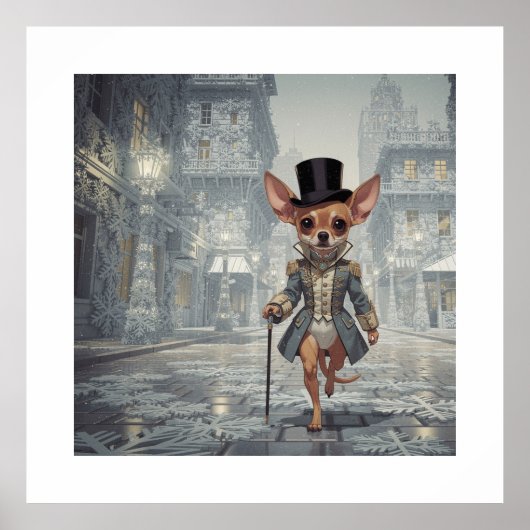 Chihuahua in Paris unterwegs Poster (Vorne)