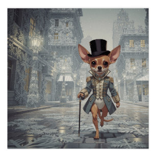 Chihuahua in Paris unterwegs Poster