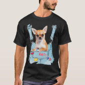 Chihuahua in Pocket 2 Front Overalls für Männer T-Shirt (Vorderseite)