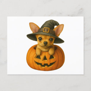 Chihuahua in Pumpkin Feiertagspostkarte
