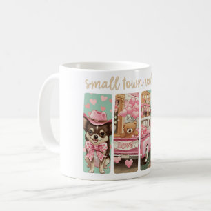 Chihuahua in rosa Valentinstrruck Kaffeetasse