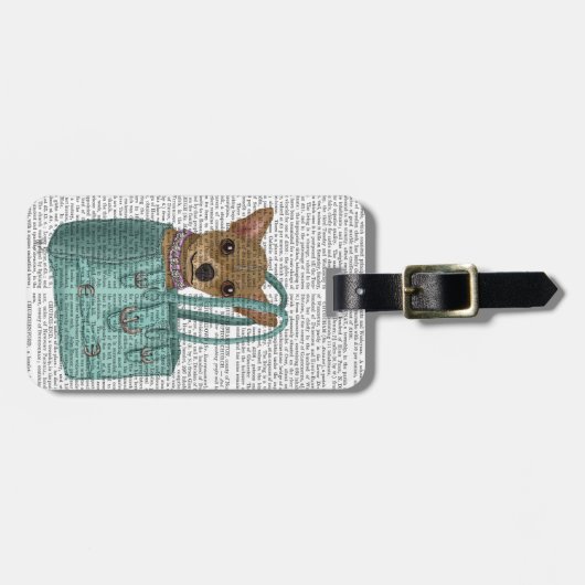 Chihuahua in Tasche Gepäckanhänger (Vorderseite horizontal)
