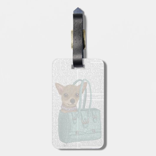 Chihuahua in Tasche Gepäckanhänger (Rückseite vertikal)