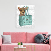 Chihuahua in Tasche Leinwanddruck (Insitu (Wohnzimmer))