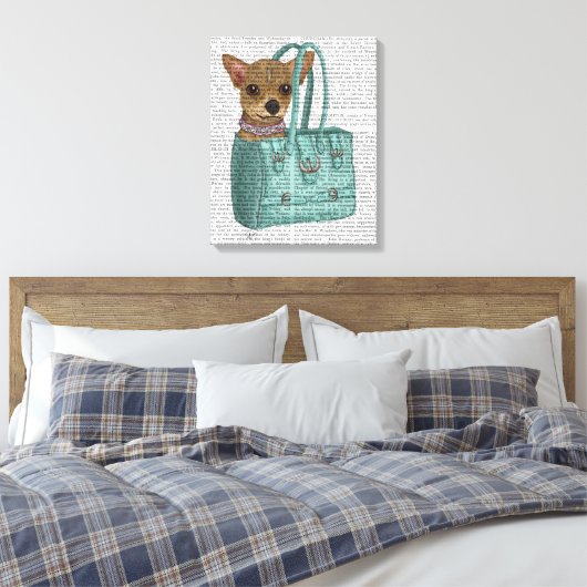 Chihuahua in Tasche Leinwanddruck (Insitu (Schlafzimmer))