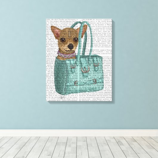 Chihuahua in Tasche Leinwanddruck (Insitu (Holzboden))