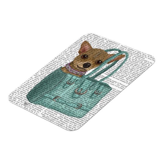 Chihuahua in Tasche Magnet (Linke Seite)