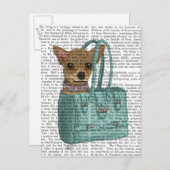 Chihuahua in Tasche Postkarte (Vorne/Hinten)