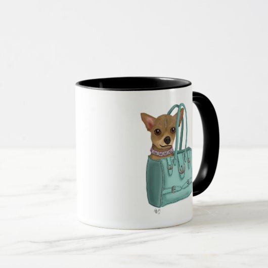 Chihuahua in Tasche Tasse (VorderseiteRechts)