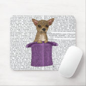 Chihuahua in Top Hat Mousepad (Mit Mouse)