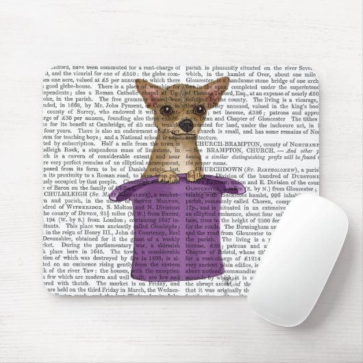 Chihuahua in Top Hat Mousepad (Mit Mouse)