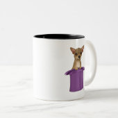 Chihuahua in Top Hat Zweifarbige Tasse (VorderseiteRechts)