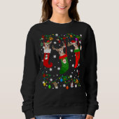 Chihuahua in Weihnachtssocken Reindeer Santa Chihu Sweatshirt (Vorderseite)