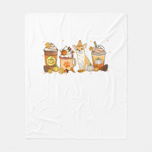 Chihuahua Kaffee Pumpkin Gewürzhund Liebhaber fall Fleecedecke
