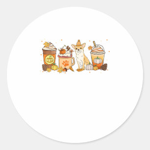 Chihuahua Kaffee Pumpkin Gewürzhund Liebhaber fall Runder Aufkleber
