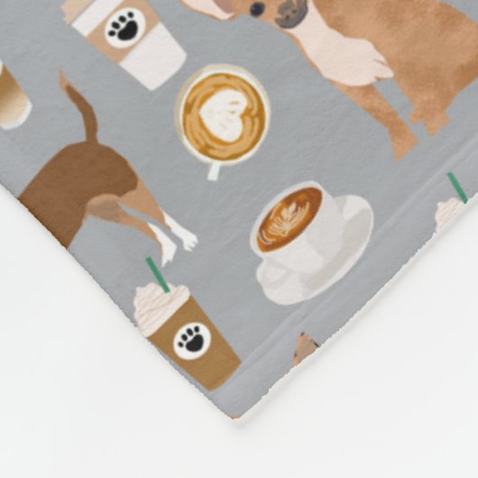 Chihuahua-Kaffeedecke Fleecedecke (Ecke)