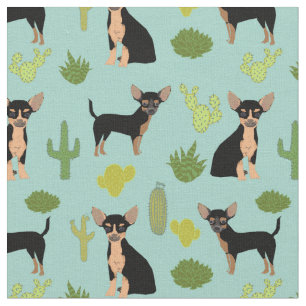 Chihuahua-Kaktushunde hellblau Stoff