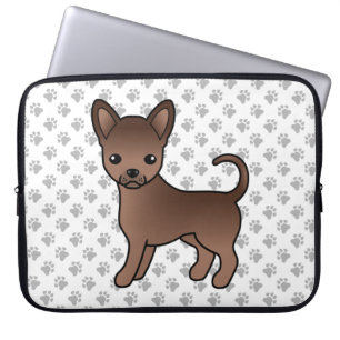 Chihuahua-Karikaturhund mit glattem Fell und Schok Laptopschutzhülle