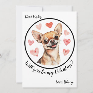 Chihuahua-Karte zum Valentinstag individuell anpas Feiertagskarte