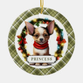 Chihuahua Keramik Circle Ornament (Vorne)