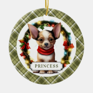 Chihuahua Keramik Circle Ornament