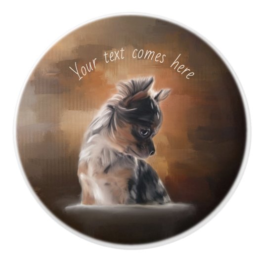 Chihuahua-Keramik Keramikknauf (Vorderseite)