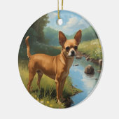 Chihuahua Keramik Ornament (Links)