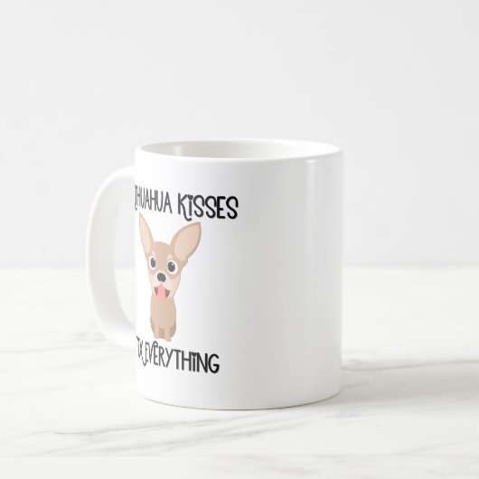 Chihuahua Kisses Fix Alles Kaffeetasse (Vorderseite Links)