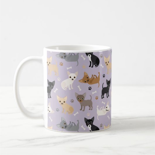 Chihuahua Knochen und Paare Lila Kaffeetasse (Links)