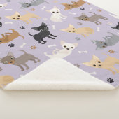 Chihuahua Knochen und Paare Lila Sherpadecke (3/4)
