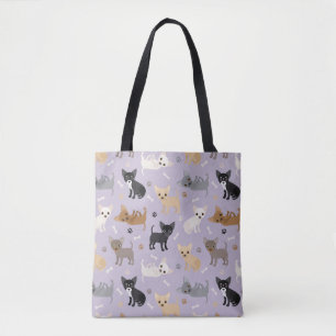 Chihuahua Knochen und Paare Lila Tasche