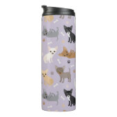 Chihuahua Knochen und Paare Lila Thermosbecher (Nach rechts gedreht)
