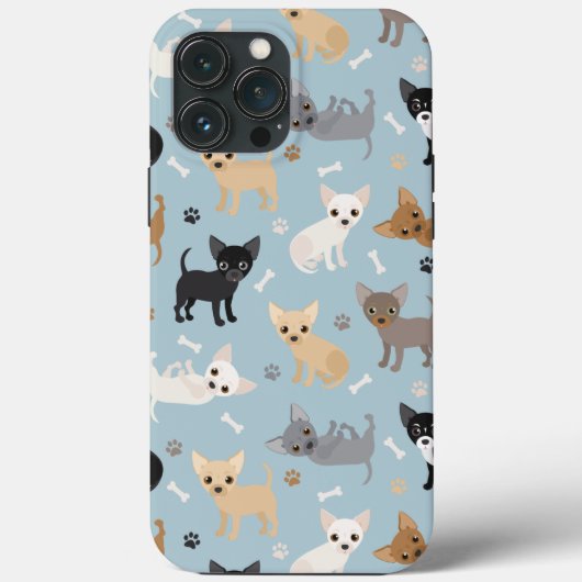 Chihuahua Knochen und Paws Blue Case-Mate iPhone Hülle (Rückseite)